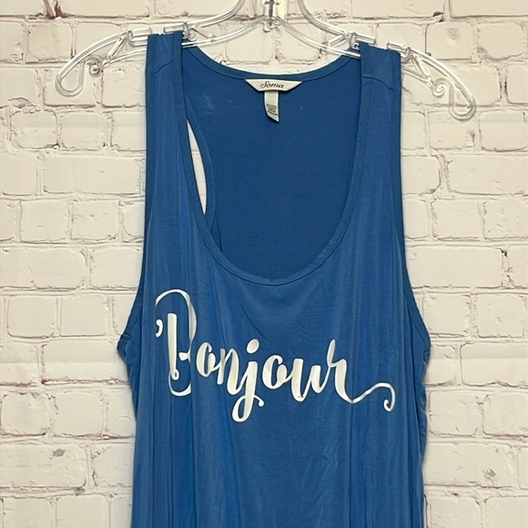 Soma Cool Nights Blue Tank Sleep Shirt - Picture 2 of 7